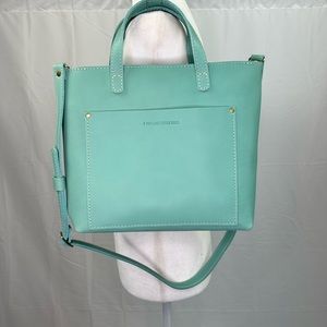 Portland Leather Goods MEDIUM CROSSBODY TOTE- Zippered Mint